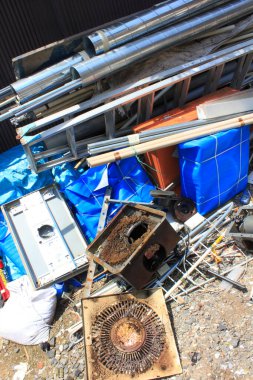 Metal çöpler açık hava manzarası 