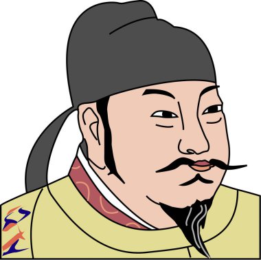yaratıcı çizim. Japon bilge adamın karikatür çizimi  