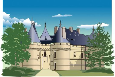 Tarihi kale, kale çizimi 