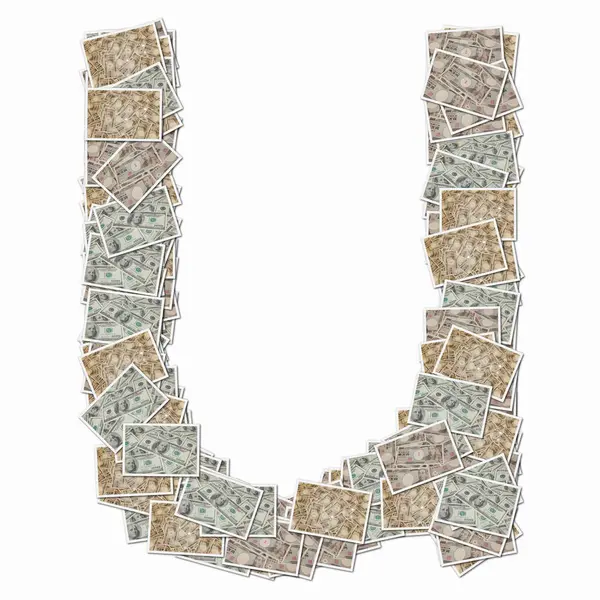 Símbolo Hecho Cartas Con Billetes Dinero —  Fotos de Stock
