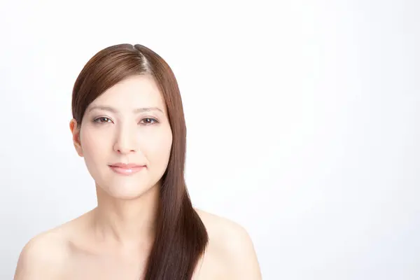 Primer Plano Retrato Joven Hermosa Mujer Asiática — Foto de Stock