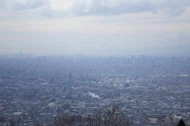 Japonya 'nın güzel manzarası, tepeden manzara 