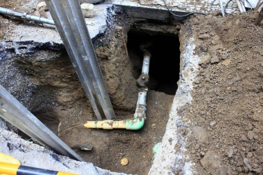 Yeraltı gaz boru inşaatı. Mühendislik ekipmanı