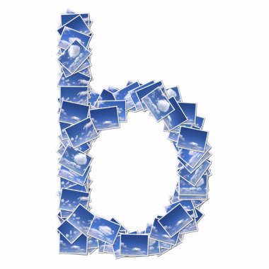 Mavi bulutlu gökyüzü ile oyun kartlarından oluşan sembol B 