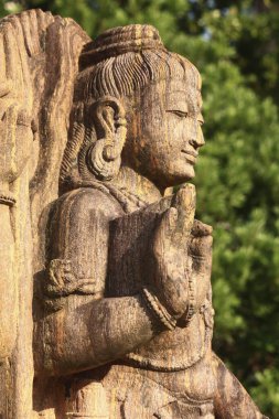 Tanrıça 'nın ahşap heykeli. Yaklaş. 