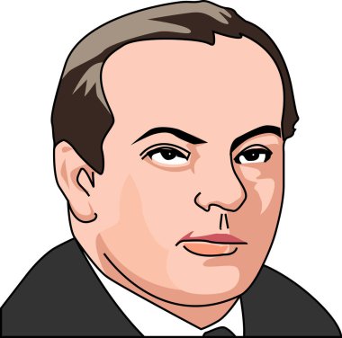 Adamın profilinin vektör çizimi