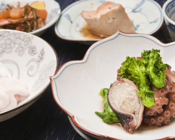 Nahaufnahme Köstlicher Japanischer Gerichte Restaurant — Stockfoto