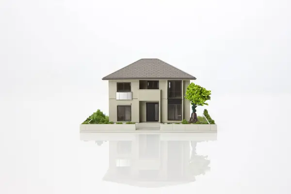 Piccolo Modello Casa Sfondo Bianco Concetto Mutuo — Foto Stock