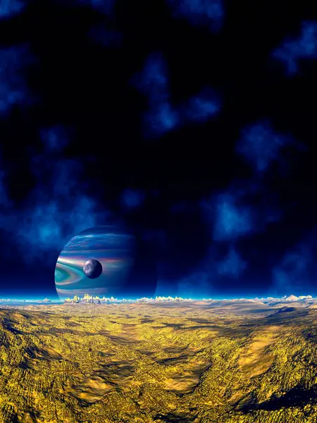 Återges Illustration Främmande Planet Fantasi — Stockfoto