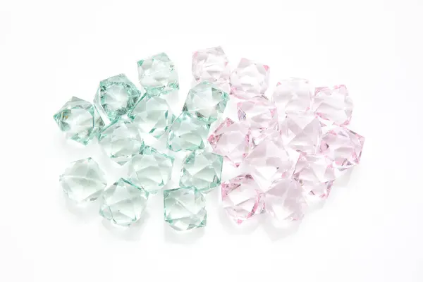 Glas Krystal Diamanter Hvid Baggrund - Stock-foto