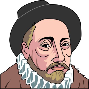 Yetişkin bilge bir adamın şapka takmasının yaratıcı sanat çizimi
