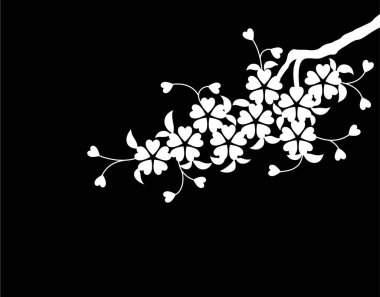 Çiçek açan kiraz ağacı dallarıyla kusursuz desen.