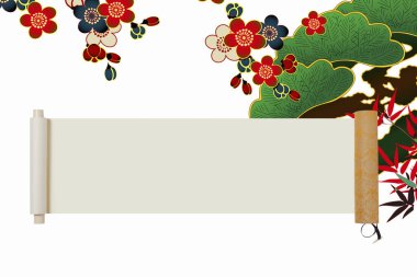 Kağıt parşömen, doku içeren soyut çiçek arkaplanı