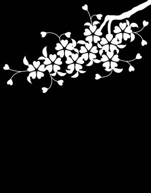 Çiçek açan kiraz ağacı dallarıyla kusursuz desen.