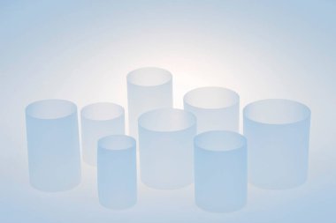 Boş kenarlı pastel podyumlar