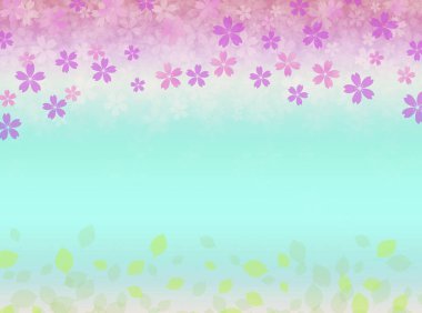 Çiçekler ve yapraklarla dolu renkli bir arkaplan