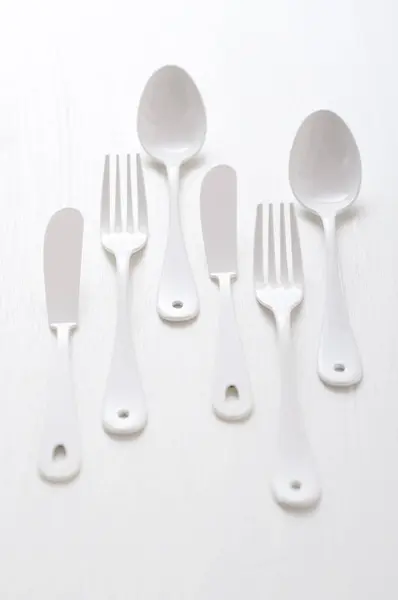 Cuillères Fourchettes Plastique — Photo