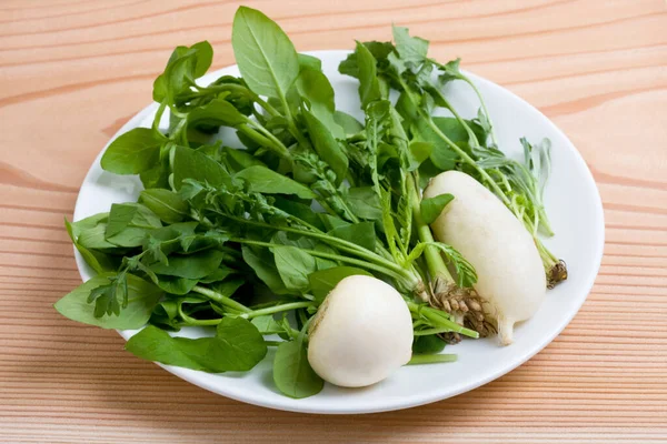 Japanese Vegetables Kabu Background Close — Stock Photo, Image