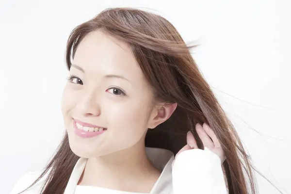 Retrato Hermosa Joven Mujer Asiática Ropa Elegante Aislado Blanco —  Fotos de Stock