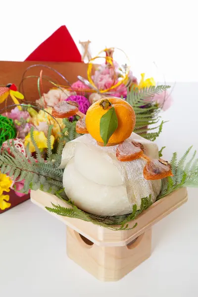 Traditionell Japansk Nyår Dekoration Kagamimochi Japansk Betydelse Firande Eller Gratulationer — Stockfoto