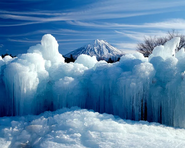 Beautiful Mountain Fuji Japan Icicles — Stock Photo, Image