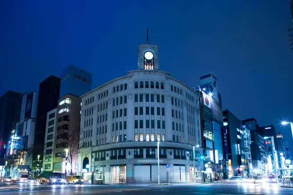 Αστικό Τοπίο Νυχτερινή Θέα Του Τόκιο — Φωτογραφία Αρχείου