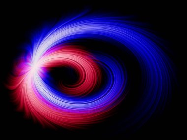 Renkli çizgilerle soyut arkaplan. Neon ışıkları. 3d illüstrasyon