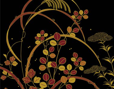 Çiçek elementleriyle kusursuz desen