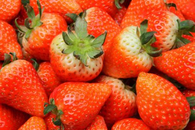 Beyaz arka planda taze kırmızı çilekler