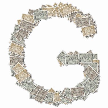 G sembolü, para banknotları ile kart oynamak. 