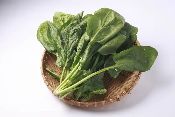 Fresh Spinach Vegetable White Background — Stock Photo, Image