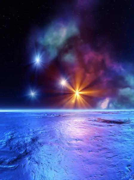 2D güzel bilim kurgu arkaplanı çizimi