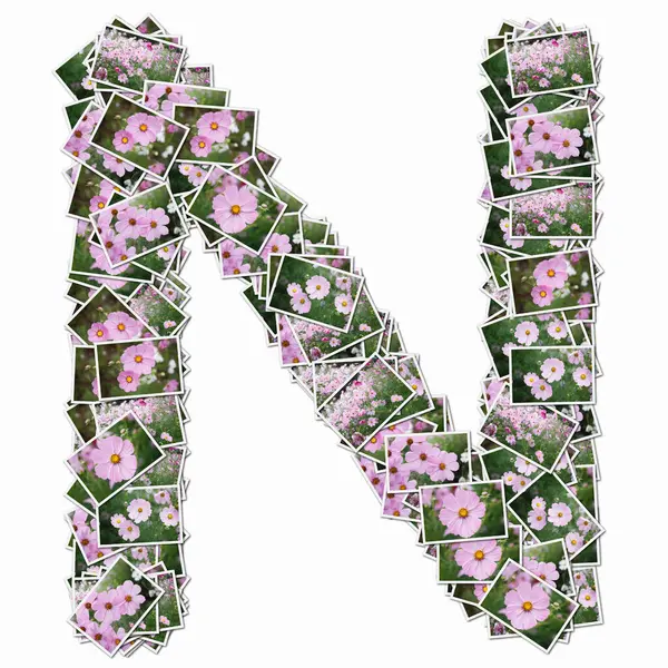Symbol Wykonany Kart Gry Różowymi Kwiatami — Zdjęcie stockowe