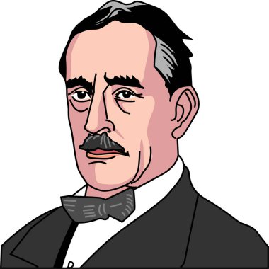 Beyaz arkaplanda izole edilmiş erkek karakterin portresi