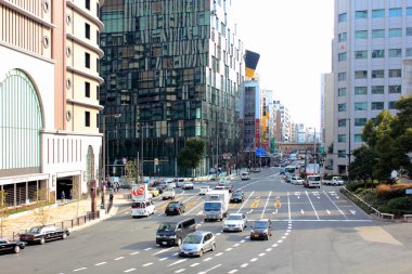 view of the traffic in the city