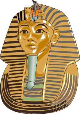 Beyaz arkaplanda Mısır Firavunu heykeli çizimi