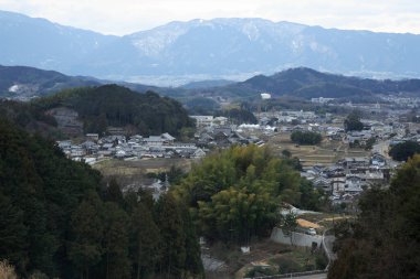 Japonya 'nın güzel manzarası, tepeden manzara 