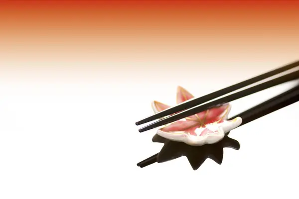 Close View Chopsticks Placed Resting Base — Stock Photo, Image