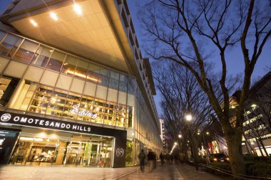 Tokyo şehrindeki Modern Omotesando Caddesi, Japonya.