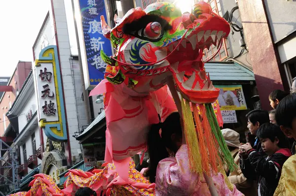 Mooie Chinese Nieuwjaarsparade Chinatown Kanto Koshinetsu Regio Japan — Stockfoto