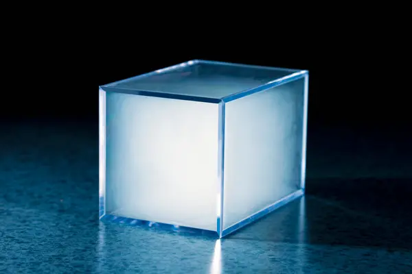 Ice Glass Cube Dark Background — Stock Photo, Image