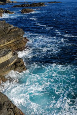 Okyanustaki kayalık kıyısı 