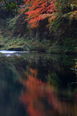 Dağlarda gölü olan güzel bir manzara.