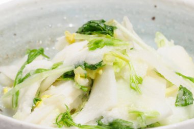 Bir kase taze sebze salatasını kapat.