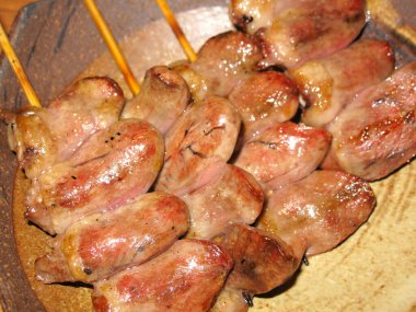 Şişte ızgara ızgaranın yakın plan görüntüsü.            