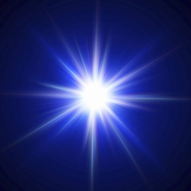 Karanlıkta parlayan parlak bir yıldız.