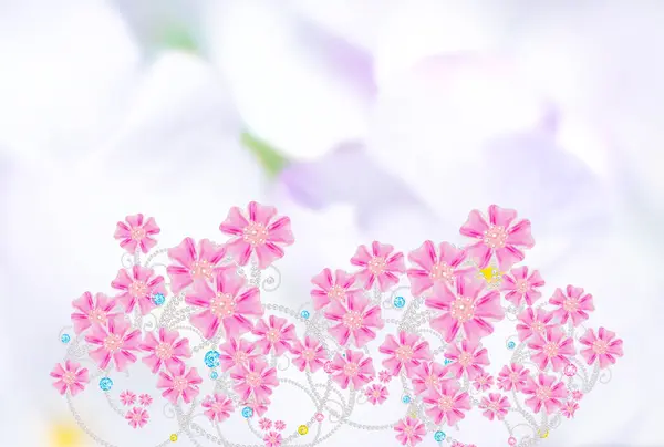 beautiful illustration background of jewelry flowers