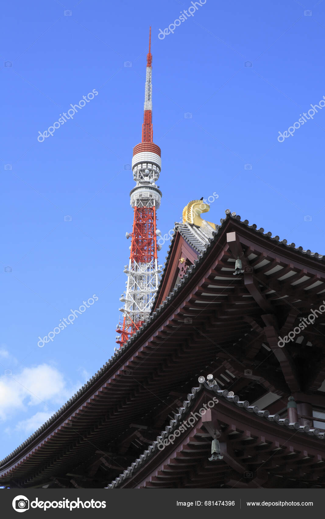 Tokyo Japan December Tokyo Tower Beautiful Sky Background — Stock ...