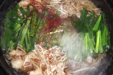 Lezzetli Asya yemeklerinin yakın görüntüsü