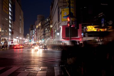Şehir arka planı, güzel şehir manzarası alacakaranlıkta, Japonya 